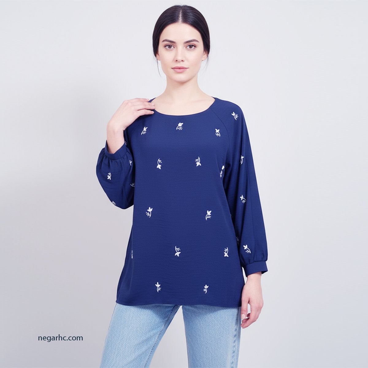 Hazaragi Embroidered Navy Blue Tunic